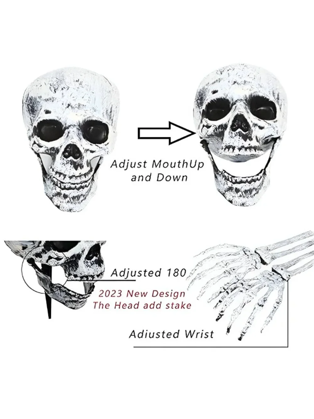Scary Halloween Decorations Outdoor Skeleton Arms and Hands Life Size Skeleton